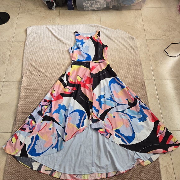 Nicole Miller Vibrant High-Low Dress - Picture 7 of 14